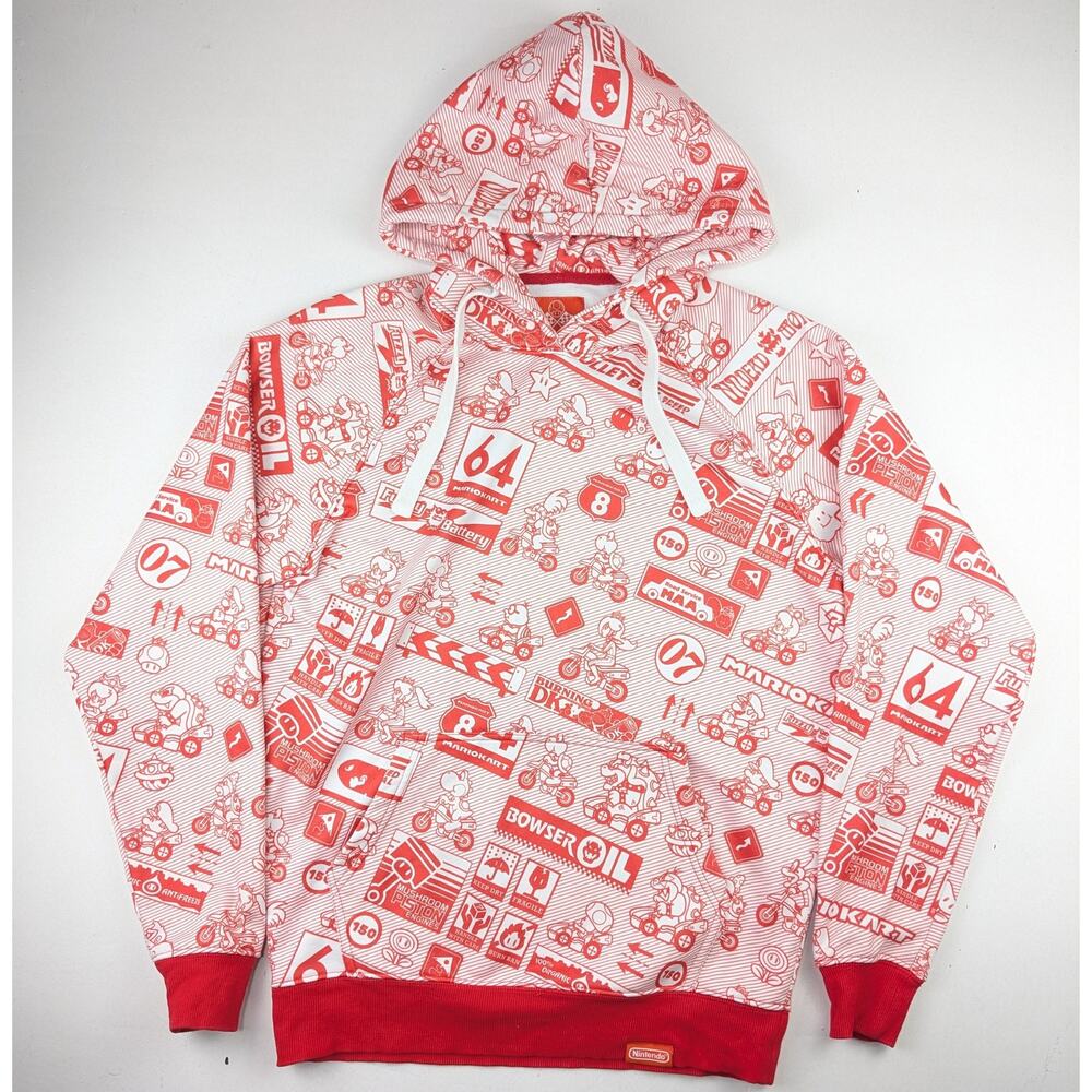 NY Super Mario Cart Icon All Over Print Nintendo Luigi Hoodie - Adult Medium